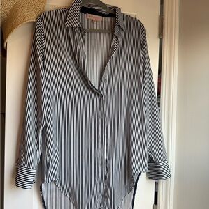 Philosophy Navy and White Striped Shirt